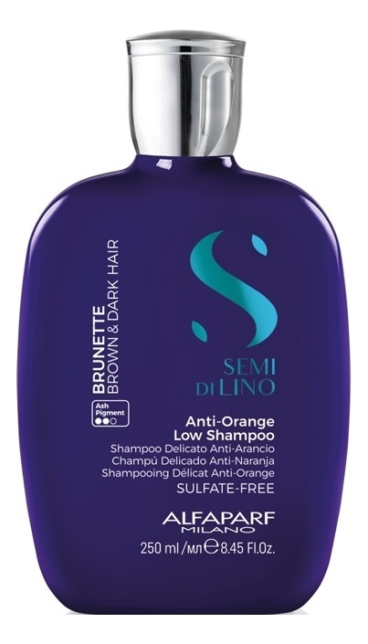 Alfaparf Milano Шампунь нейтрализующий медные оттенки Semi Di Lino Brunette Anti-Orange Low Shampoo Шампунь 250ml