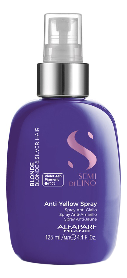 Alfaparf Milano Несмываемый спрей нейтрализующий желтизну волос Semi Di Lino Blonde Anti-Yellow Spray 125ml