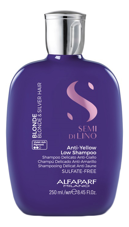 Alfaparf Milano Шампунь нейтрализующий желтизну волос Semi Di Lino Blonde Intense Anti-Yellow Low Shampoo Шампунь 250ml