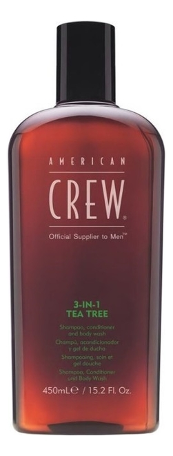 American Crew Средство по уходу за волосами и телом на основе чайного дерева 3-in-1 Tea Tree Shampoo, Conditioner and Body Wash Средство 250ml