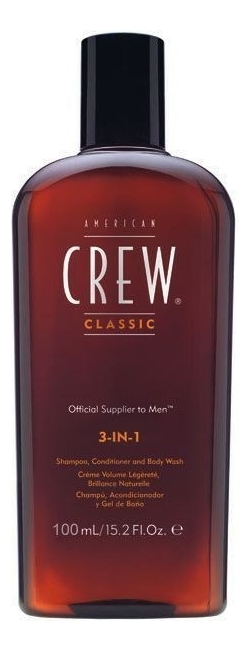 American Crew Шампунь для волос 3 в 1 Classic Shampoo Conditioner And Body Wash Шампунь 100ml