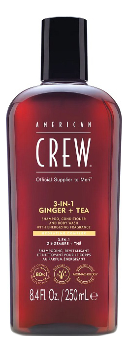 American Crew Шампунь для волос 3-In-1 Ginger + Tea Shampoo Conditioner And Body Wash Шампунь 250ml