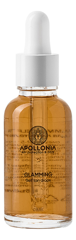 APOLLONIA Капли-автозагар для лица и тела Glamming Self Tan Drops 30ml темный тон