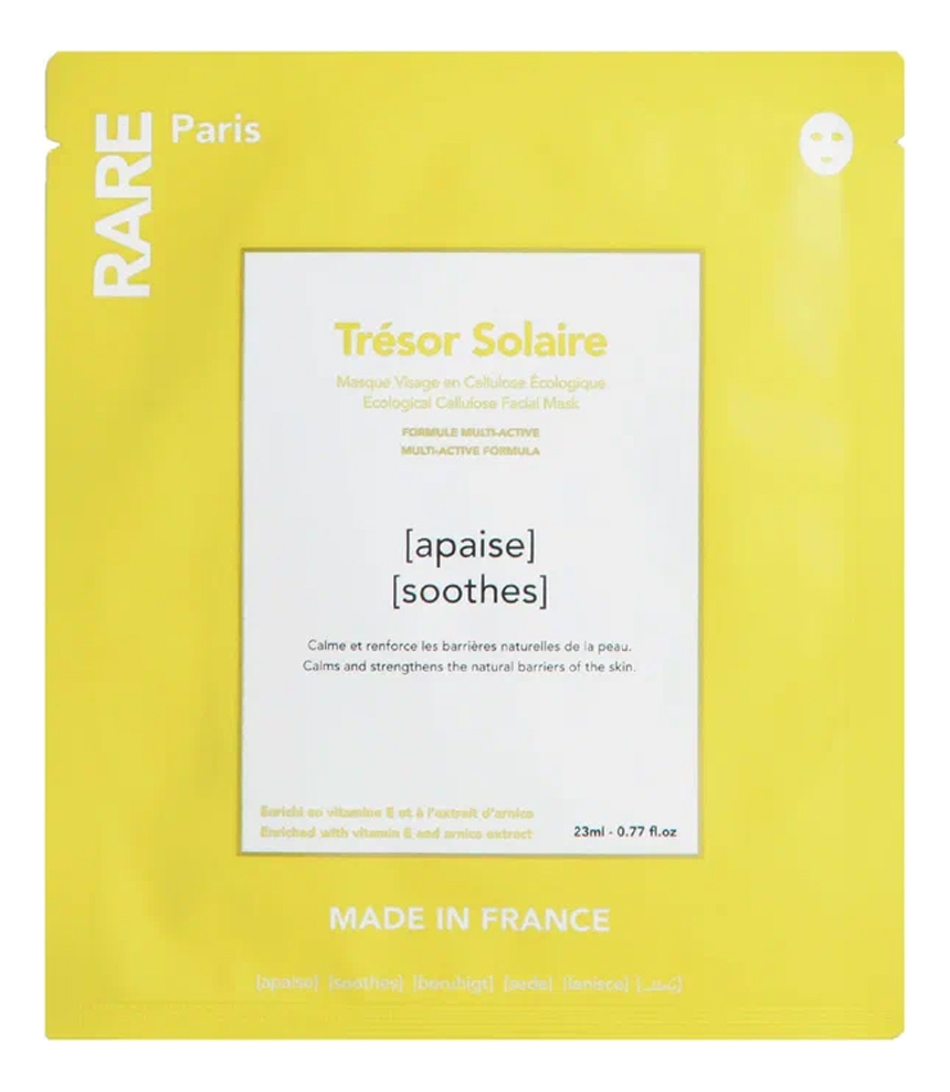 RARE Paris Успокаивающая и укрепляющая тканевая маска для лица Tresor Solaire Soothing Face Mask 23ml Маска 1шт