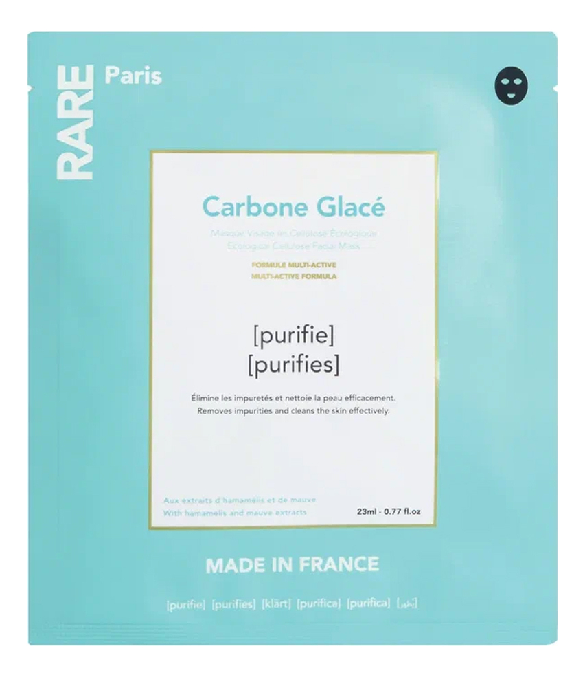 RARE Paris Очищающая тканевая маска для лица Carbone Glace Purifying Face Mask 23ml Маска 1шт